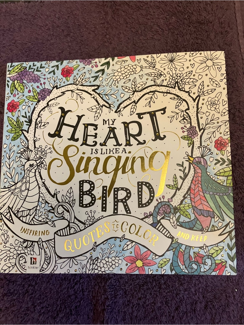 Hinkler My Heart Is Like a Singing Bird Coloring Book - Light Blue